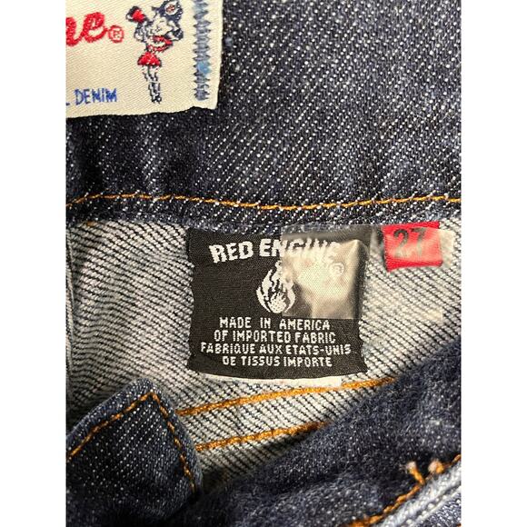 Red Engine Vintage Jeans Women's size 27 Cropped Dark Wash Denim Stretch Blue - Picture 5 of 11